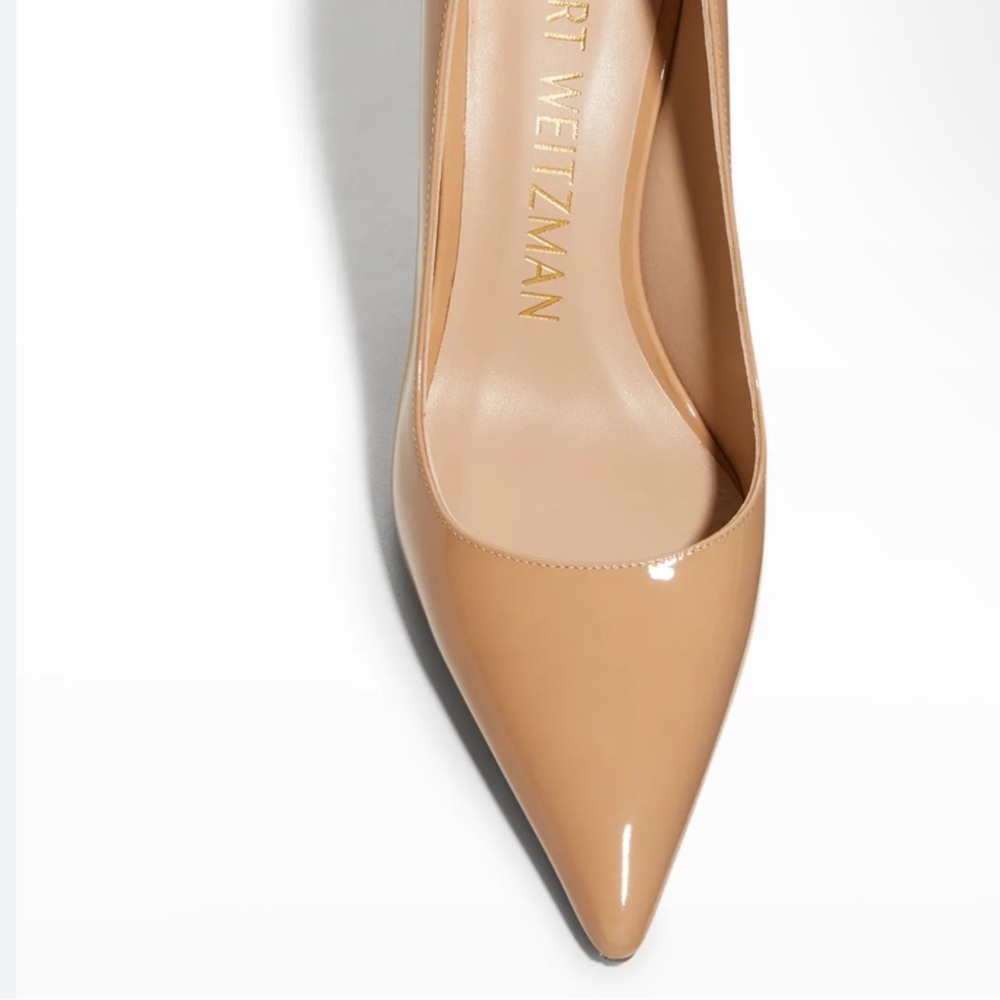 Stuart Weitzman Adobe (Nude) Patent Leather Pumps heels 3” 7 US gently used - Picture 4 of 12